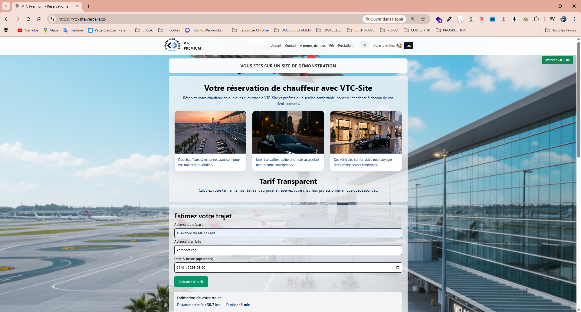 VTC Premium (Site de réservation) - visuel 2